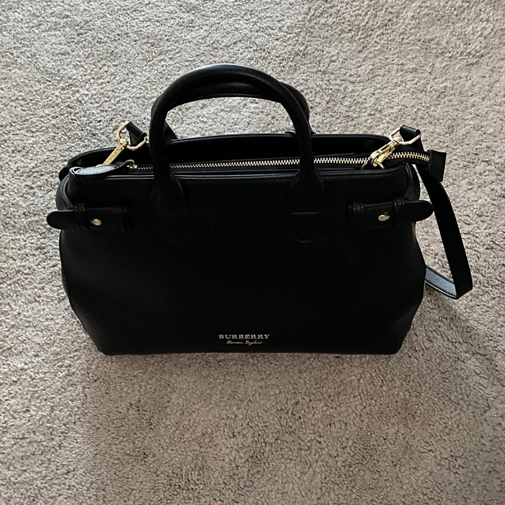 Burberry Black Satchel with Gold Accents